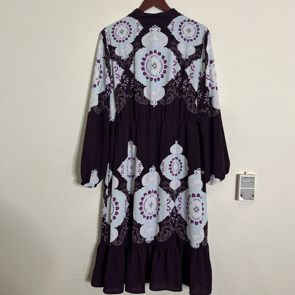 Lane Bryant Purple and White Floral Midi Dress - Picture 9 of 15